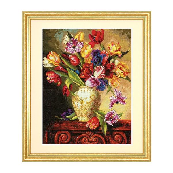 Набор для вышивания нитками Dimensions, Пёстрые тюльпаны, 30.4х38.1 см