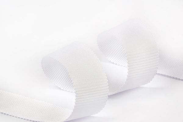 Лента репсовая (в рубчик) с зубчатым краем 25.0 мм, 25±1 метров, 001 белый, Gamma PTGR-25