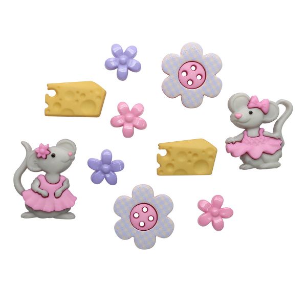 Украшения декоративные пуговицы Фигурки Мышата Dress It Up 7676