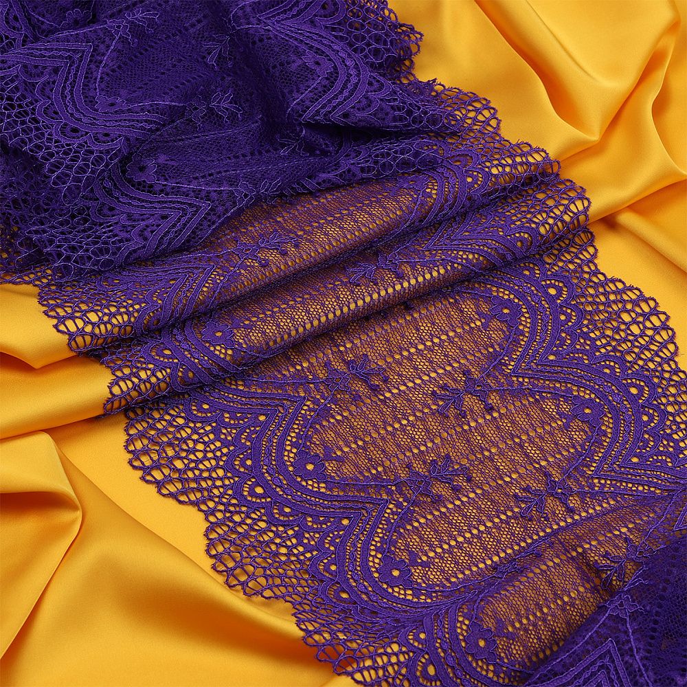 Кружево бельевое эластичное 230 мм / 10 м, 8037, цв.F170 фиолетовый, Kruzhevo