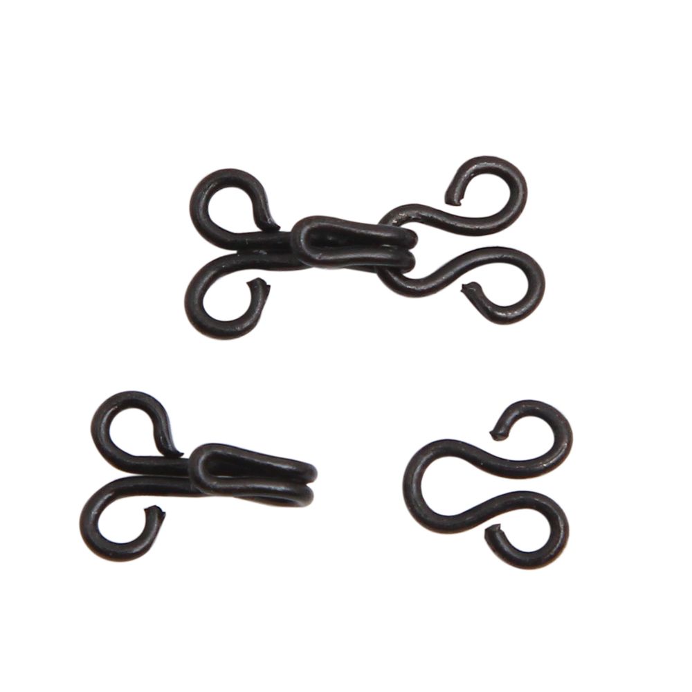 Крючки с петельками одежные 7 мм, сталь, черные, 14 шт, Pony