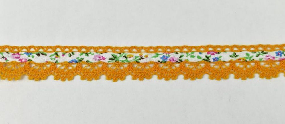 Кружево вязаное (тесьма) прованс/оранжевый, 19 мм 10 метров, 2557/205/FT1