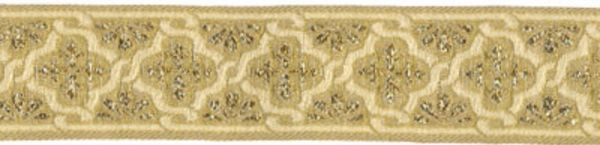 Лента (тесьма) жаккардовая 20.0 мм / 10±0.5 метров, (галун православный), золото, Gamma TRJ-66