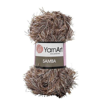 Пряжа YarnArt (ЯрнАрт) Samba травка / уп.5 мот. по 100 г, 150м, 99 меланж коричневый