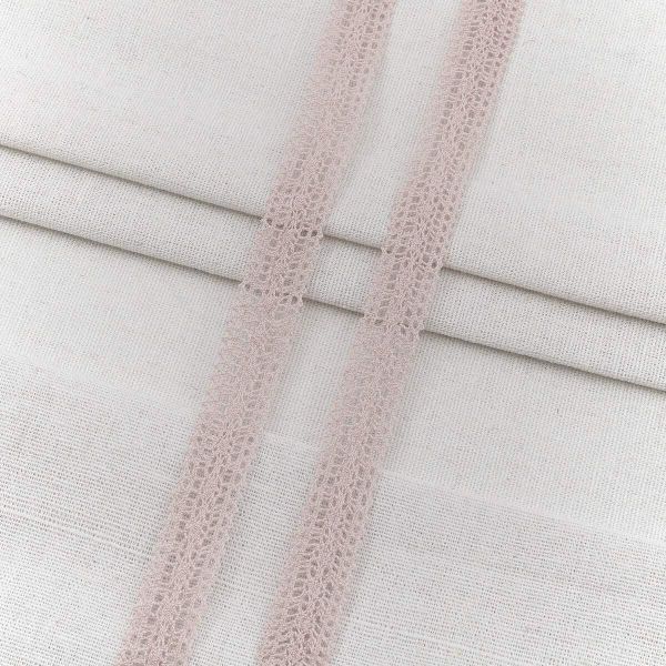 Тесьма отделочная 15 мм / 20 метров, 1621 хлопок, вязаная, цв. п. розовый, 29397