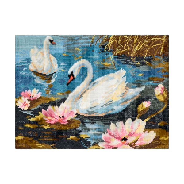 Набор для вышивания нитками Чудесная игла, Лебединая пара, 30х21 см