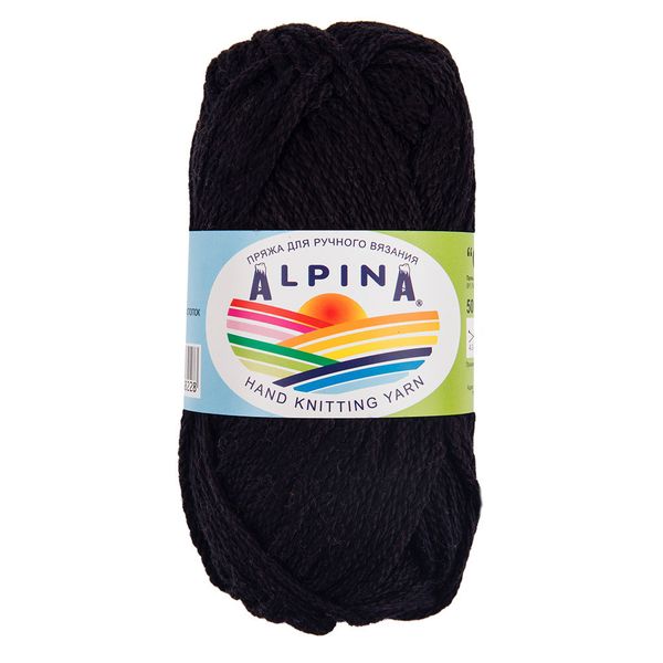 Пряжа Alpina Garry / уп.10 мот. по 50г, 50м, 02 черный