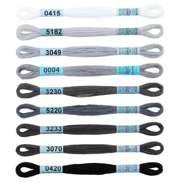 Набор мулине Gamma, 10, 9х8 м, Серый