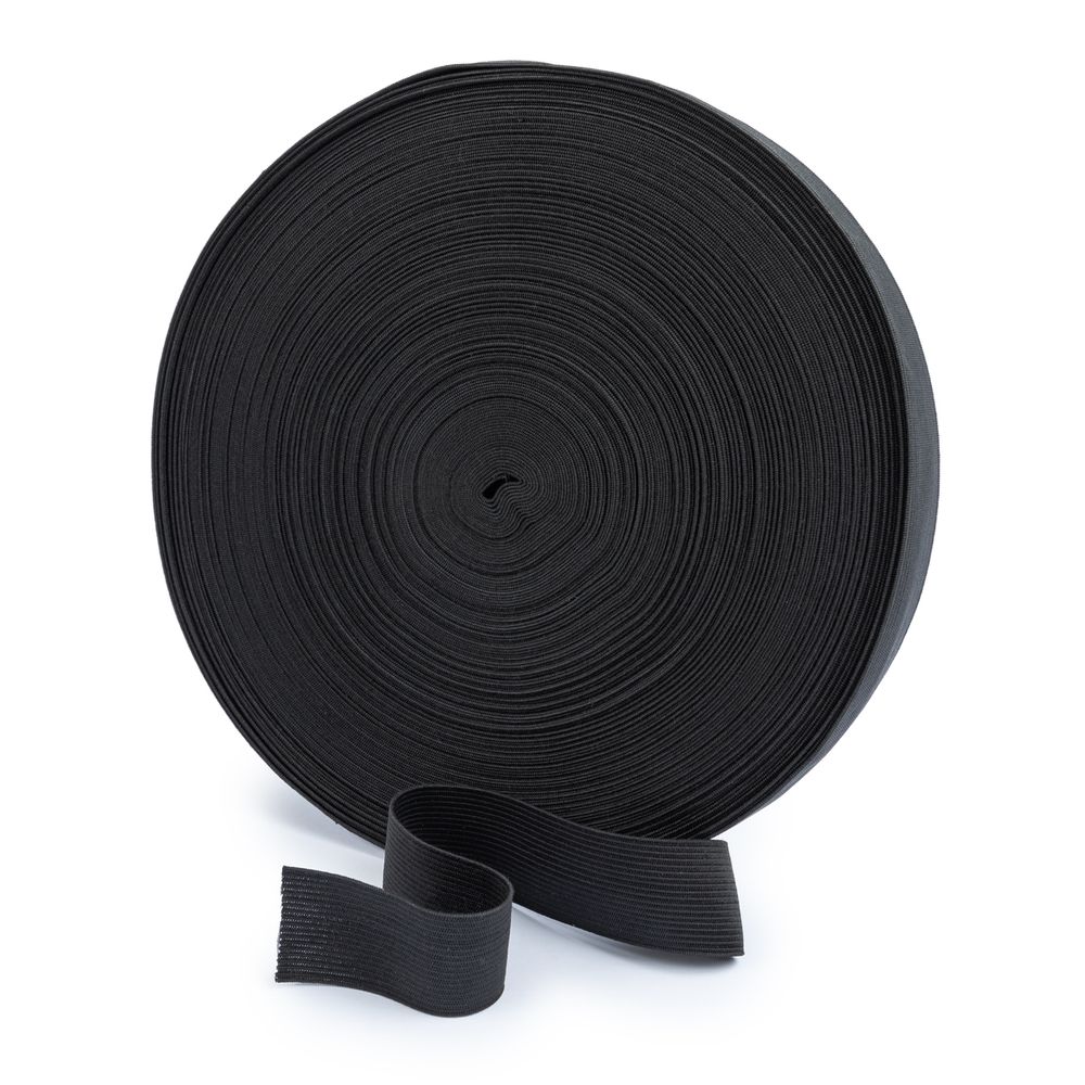 Резинка вязаная 30 мм, / 50 метров, черный, Gamma RV-30 BL