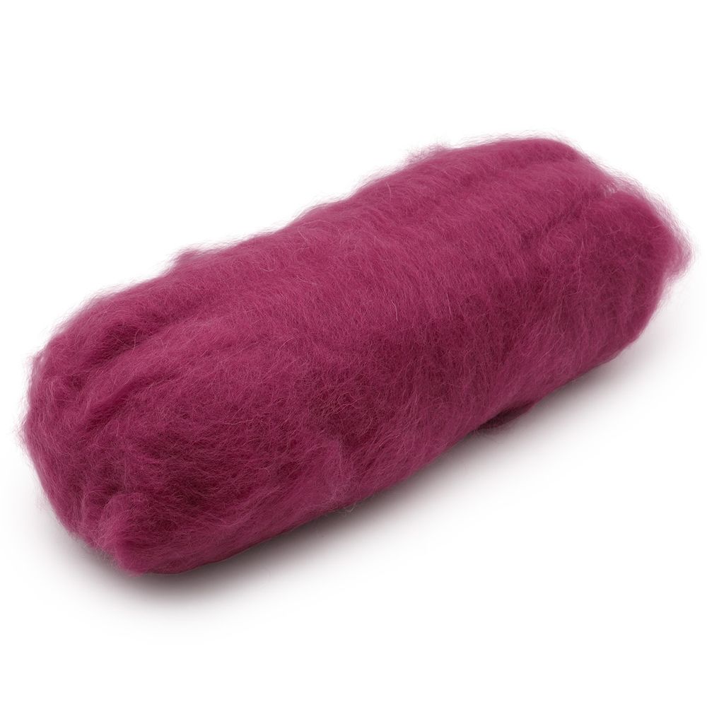 Шерсть для валяния Кардочес 100% п/тонк.шерсть, 100 гр. Камтекс (088 брусника)