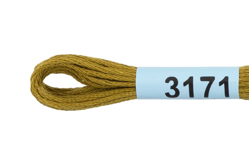 Мулине Gamma 100% хлопок, цв.3171 св.св.хаки, 24 мотка по 8 метров