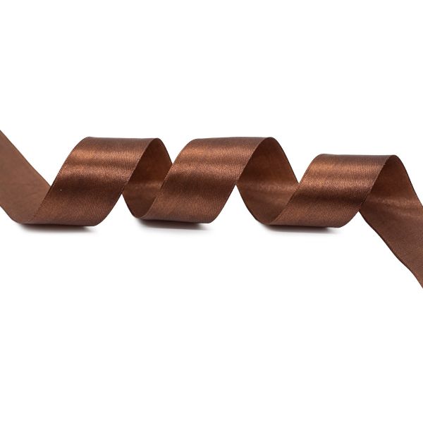 Лента атласная 1-сторонняя 38.0 мм / 22.86±1 метров, 078 т.коричневый, Globus
