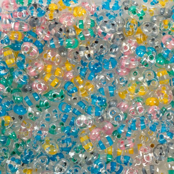 Бисер Gamma Twin Mix, 2.5х5 мм, 25 г, №24 разноцветный/с цв. центром