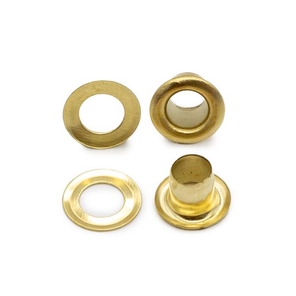 Люверсы металл ⌀_4.4 мм (внутр.), №2, сталь, золото, 100 шт, New Star