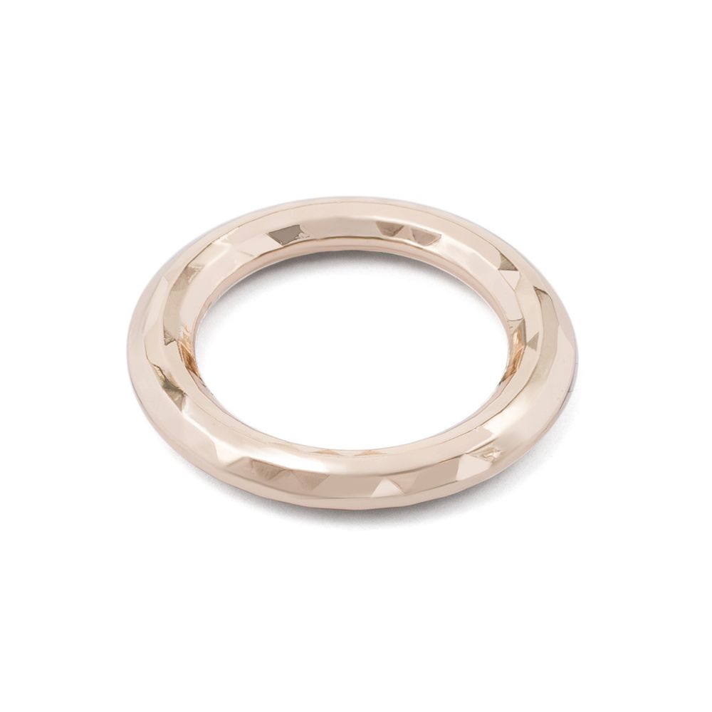 Кольцо литое металл in ⌀18 мм (25 мм внешн.), граненое (Gold золото), 4 шт, MB199