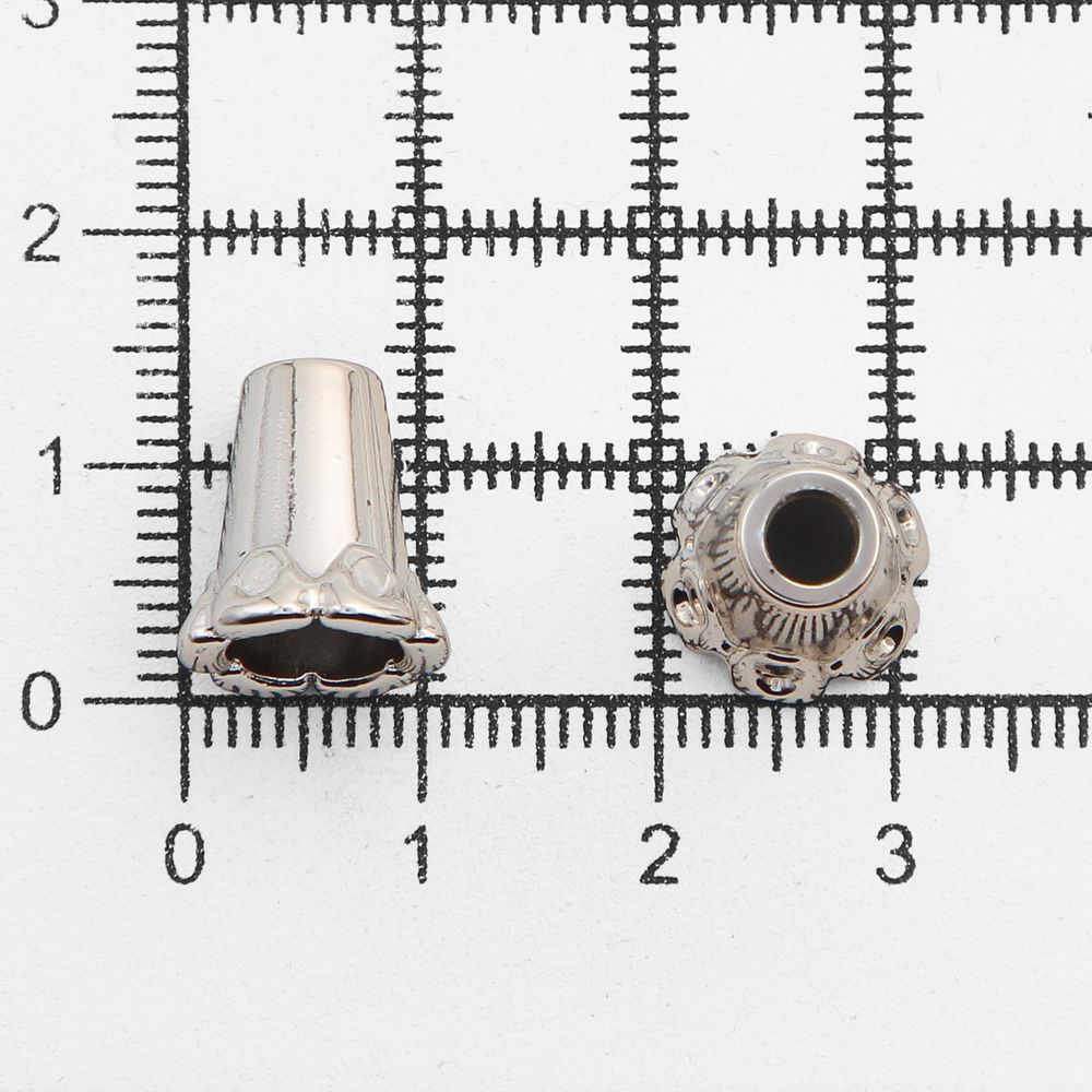 Наконечник для шнура металл колокол ⌀3,5/7 мм, 12,5х11,5 мм золото, 100 шт