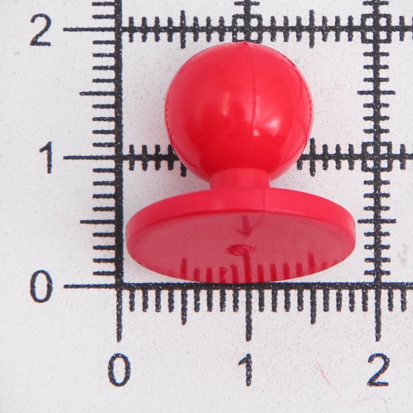 Пуговицы Пукли для поварских курток 12 шт, 10мм (d основания=18мм, h=16мм) (красный)