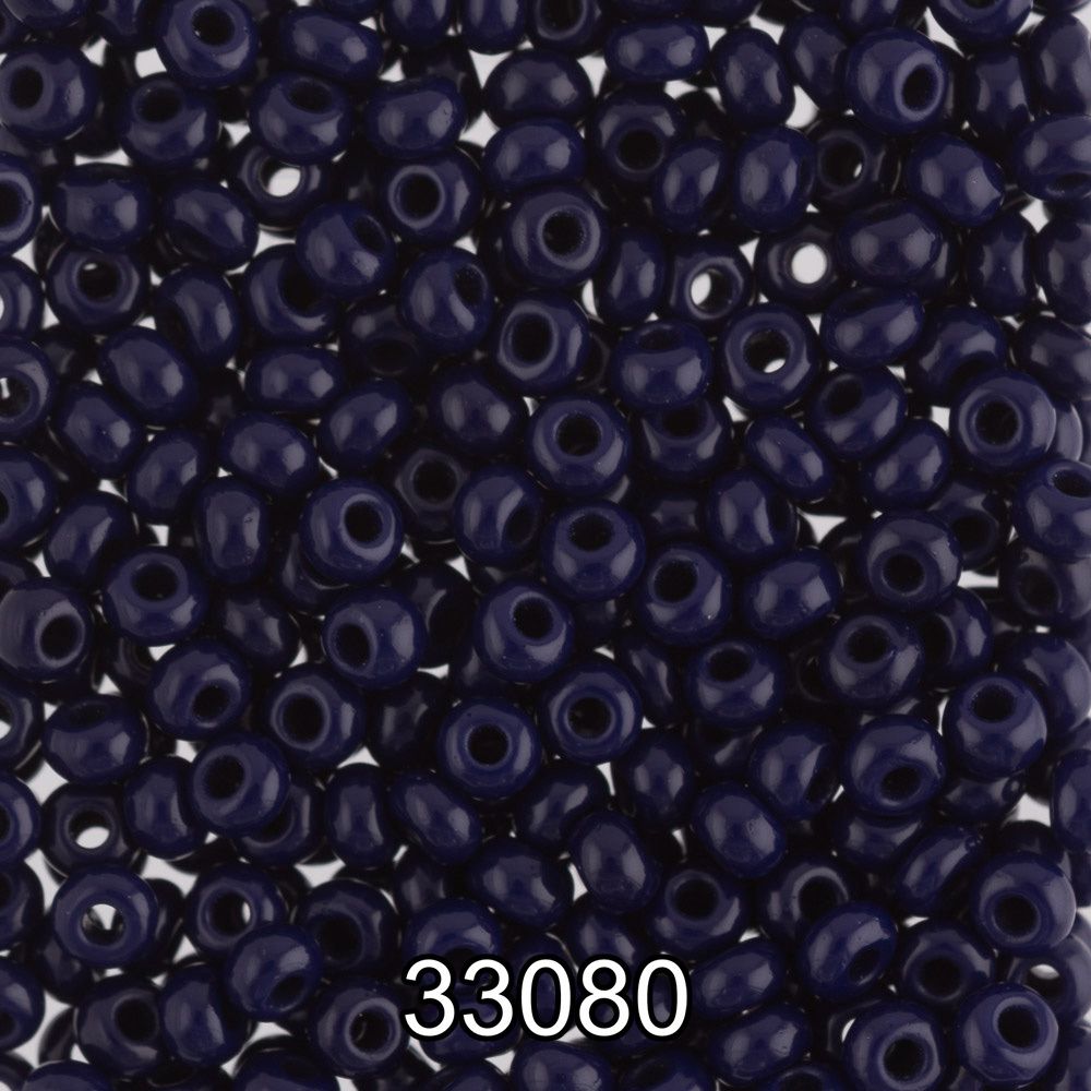 Бисер Preciosa круглый 10/0, 2.3 мм, 500 г, 33080 (Ф348) сине-черный