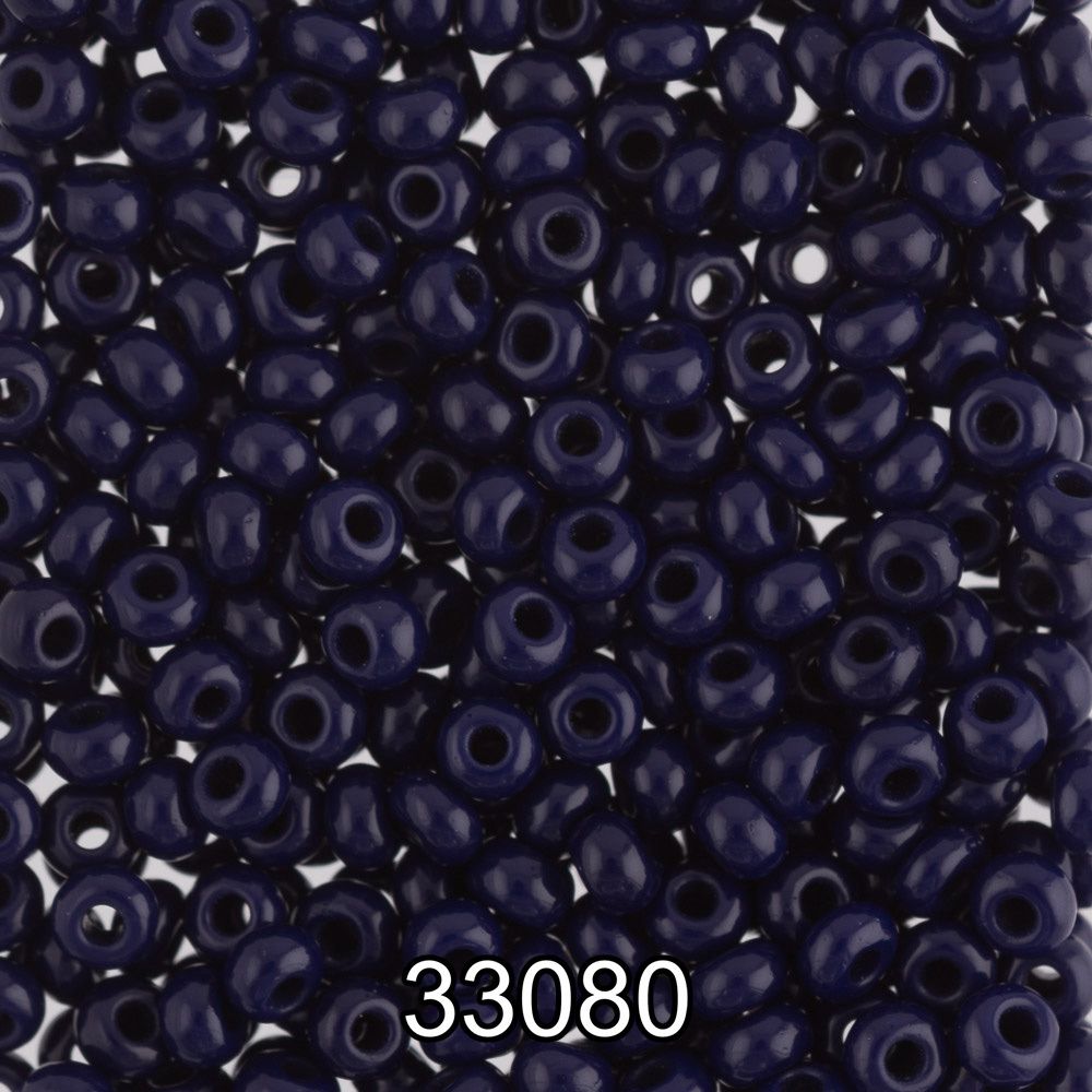 Бисер Preciosa 10/0 (2.3 мм), 500 г, 33080 (Ф348) сине-черный