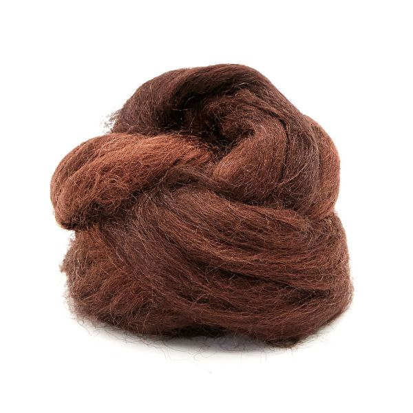 Шерсть для валяния нейлон Троицкая Гребенная лента 1х50г, 0412 шоколад, 541402-23