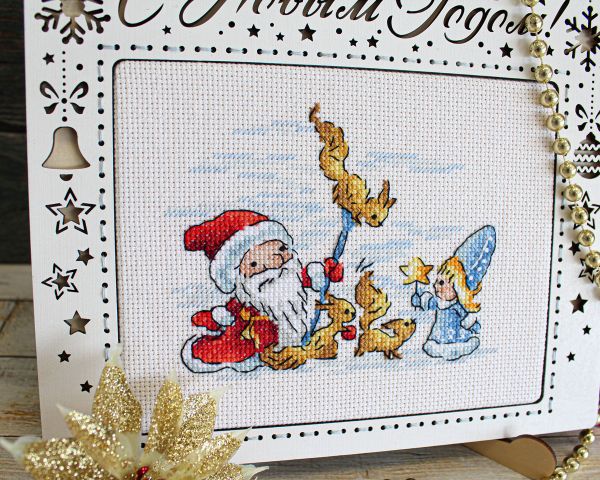 Набор для вышивания нитками МП Студия (Жар-птица), Маленькие помощники, 11х14 см