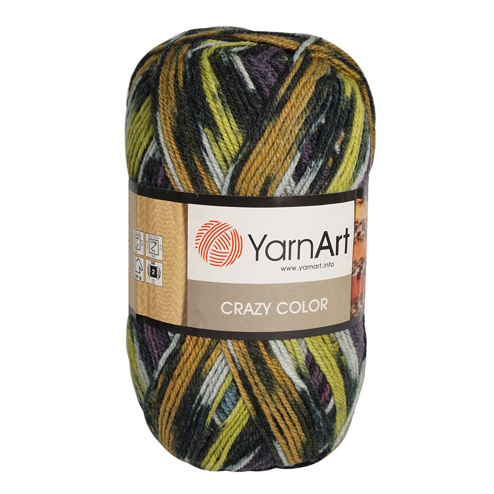 Пряжа YarnArt (ЯрнАрт) Crazy color / уп.5 мот. по 100 г, 260м, 170 секционный