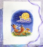 Набор для вышивания нитками МП Студия, Ночные беседы, 24х20 см