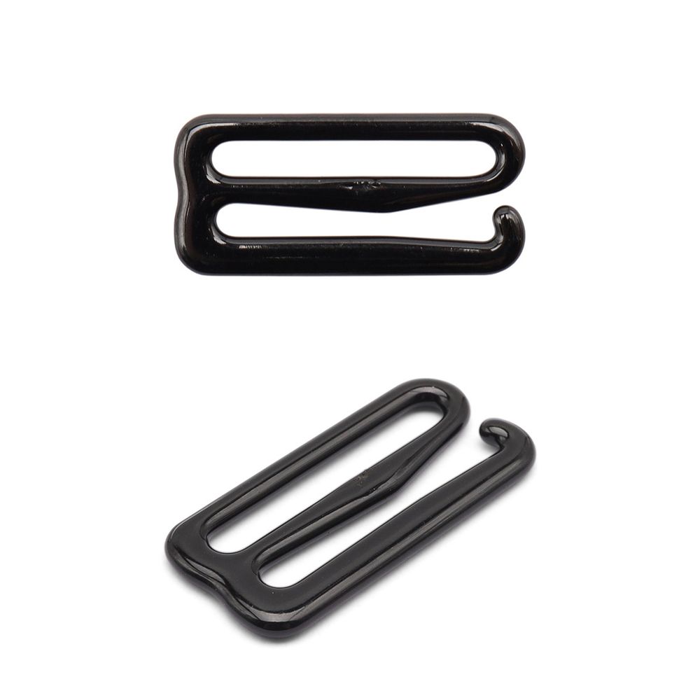 Крючки для бюстгальтера металл 20 мм, 20 шт, черный, ГВ1009