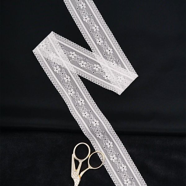 Кружево эластичное (стрейч) 40 мм / 13.72 метра, белый, 3AR3785