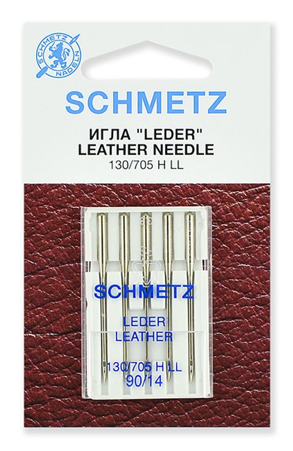 Иглы для швейных машин для кожи 130/705 H LL, №90, 5 игл, SCHMETZ