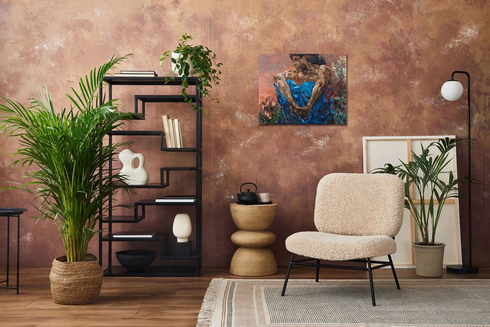 Алмазная (кристальная) мозаика Фрея GTG-ALPD-259, Демон сидящий. Михаил Врубель, на подрамнике, 50х40 см