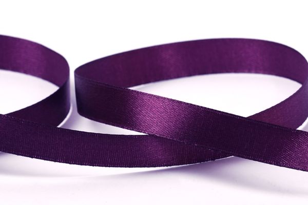 Лента атласная 1-сторонняя 12.0 мм / 33±2 метра, №156 т.фиолетовый, в термоплёнке, Gamma