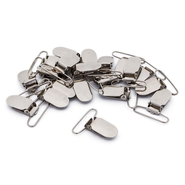 Клипса для подтяжек гладкая 35.0 мм, сталь (уп.20 шт) New Star (никель)