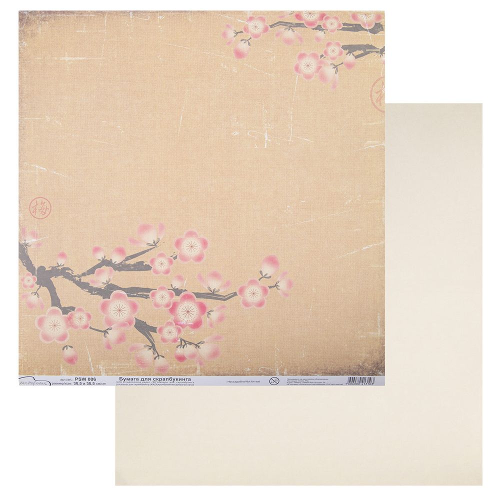 Бумага для скрапбукинга 180 гр/м², 30.5х30.5 см, 10 шт, (230)006 Ориентал, Mr.Painter PSW