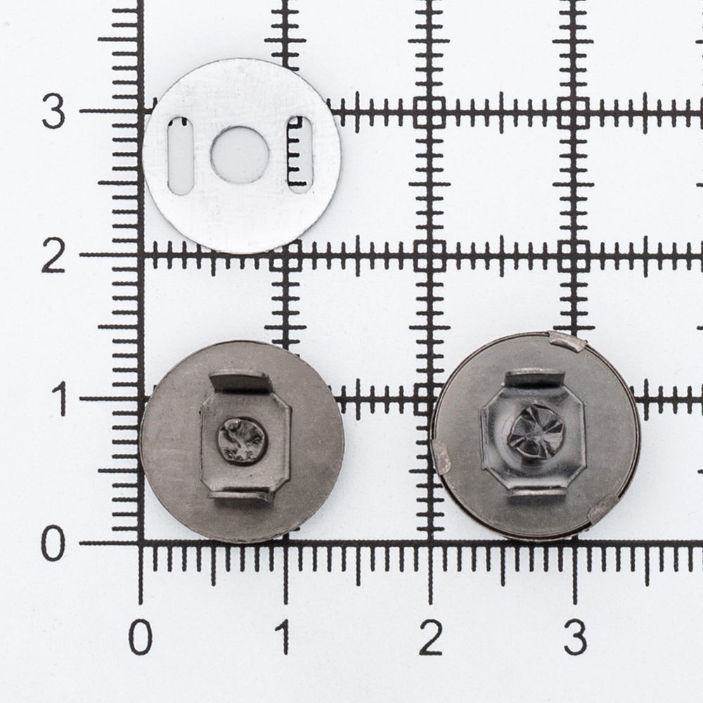 Кнопка магнитная металл ⌀14.0 мм, чер.никель, 20 шт, S090664