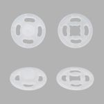 Кнопка пришивная нейлон 8 мм, прозрачный, 24 шт, Pony, 77901