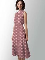 Штапель в горошек 90 г/м², 145 см / 2 метра, TBY.Vidt.08 цв.розовый