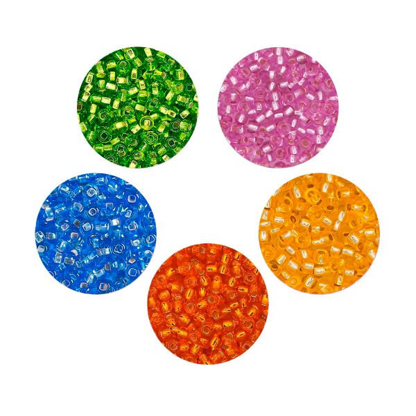 Набор бисера Preciosa 076, 5 цветов по 20 гр, № 10/0 (2.3 мм), диаметр 2,3 мм, 100 гр