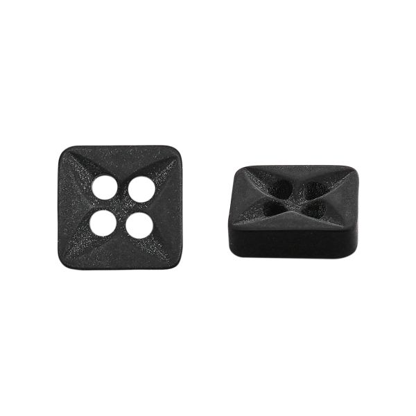 Пуговицы 4 прокола 18L (11мм), квадрат, пластик (Black), CB_M-26, 144 шт