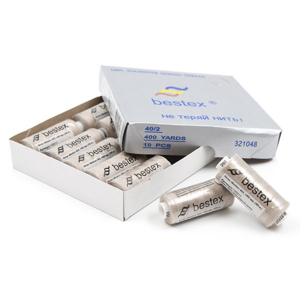 Нитки швейные бытовые Bestex 40/2, 365 м (400 ярд) / 10 кат., 253 кремово-розовый