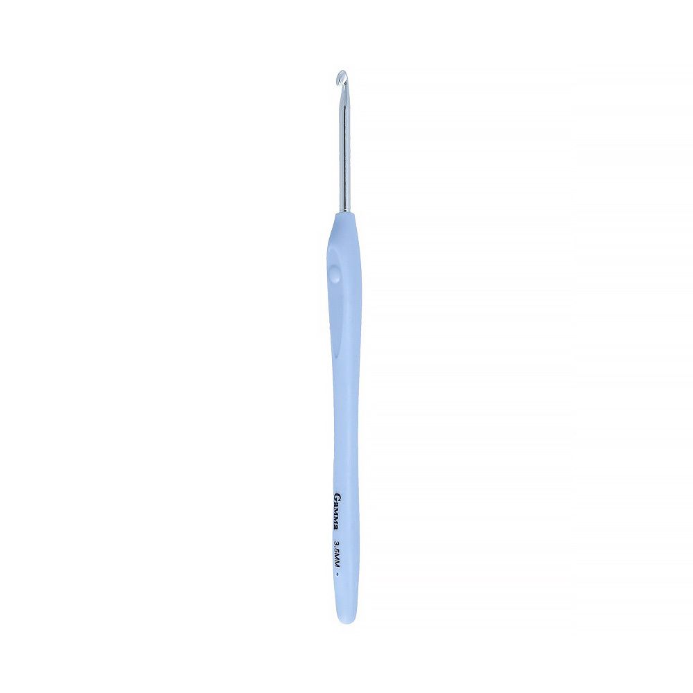 Крючок для вязания с прорезиненной ручкой металл ⌀3.5 мм, 16 см, Gamma RHP