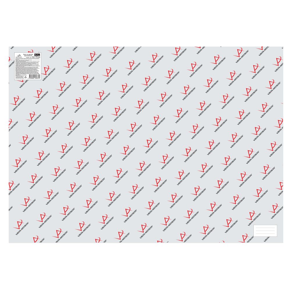 Холст грунтованный на картоне 50х70 см, 240 г/м², мелкозернистый, Vista-Artista CPCA-5070