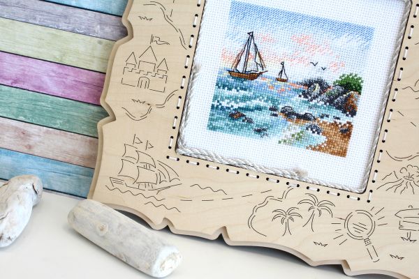 Набор для вышивания нитками МП Студия (Жар-птица), На морской волне, 10х11 см