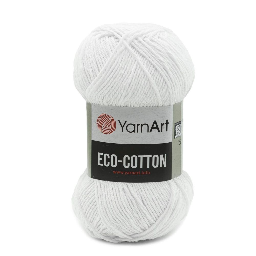 Пряжа YarnArt (ЯрнАрт) Eco Cotton / уп.5 мот. по 100 г, 220м, 760 белый