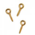 Пин с винтом цв. золото 10мм, уп.100 шт