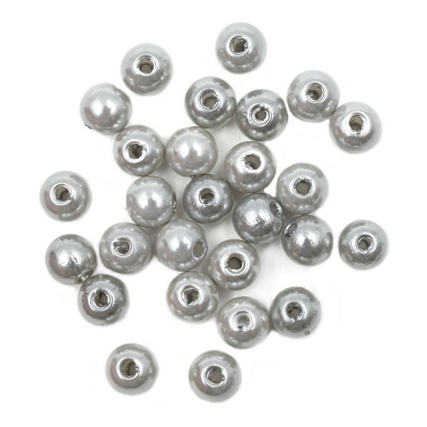 Бусины пластик (жемчуг) ⌀6 мм, 25 г, Astra&Craft, 031 NL серый