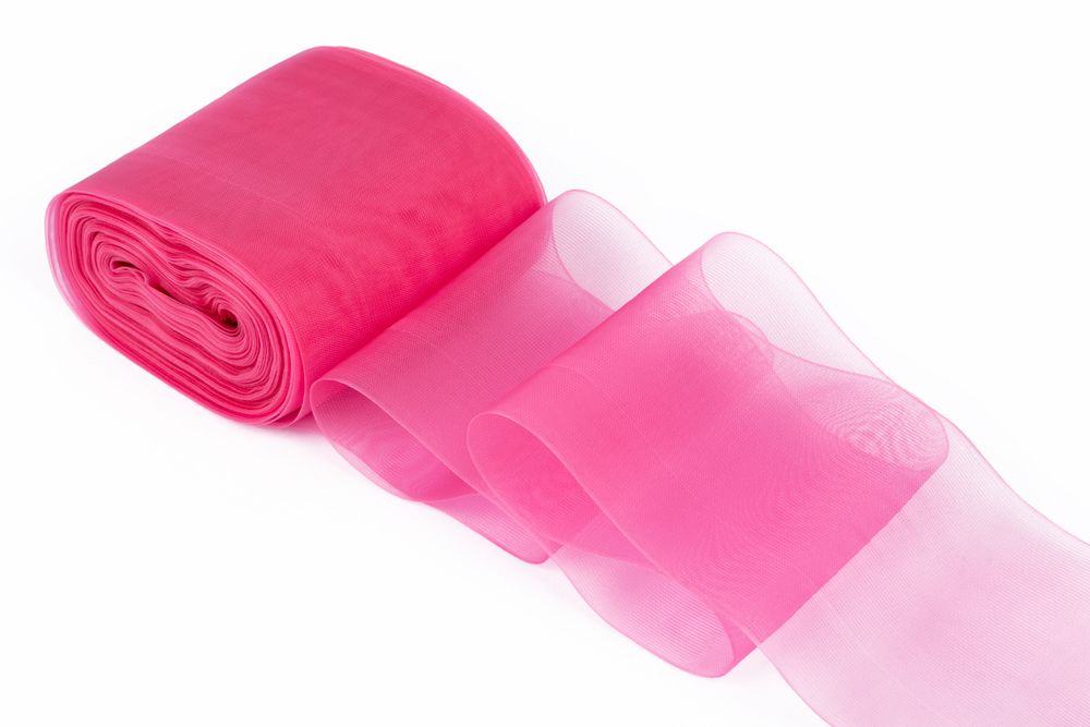 Лента капроновая (органза) для бантов 80.0 мм / 25±1 метров, розовый, Gamma С 3628
