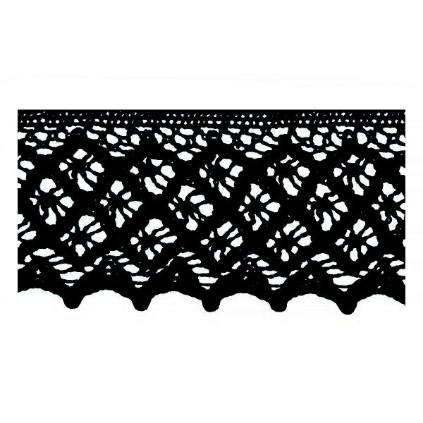 Кружево вязаное (тесьма) 52 мм / 5 шт по 3 м, 113 черный, HVK-49 Gamma