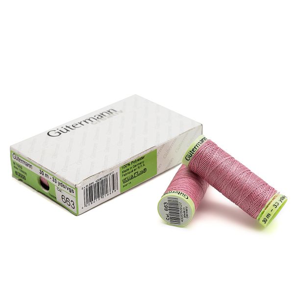 Нитки отделочные Gutermann Top Stitch, 30м, 663 т.розовый, 5 катушек