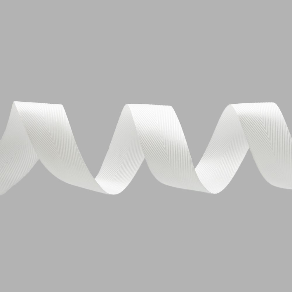 Лента декоративная ёлочка 40.0 мм / 20±1 метров, 01 белый